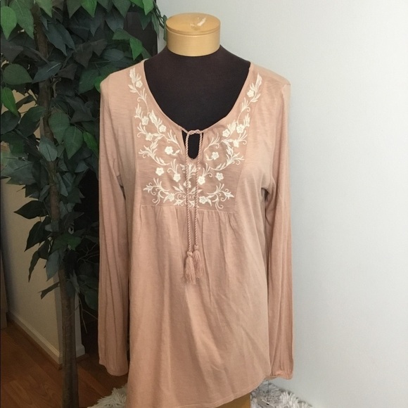 Sonoma Goods For Life peasant top L long sleeve - Picture 1 of 11